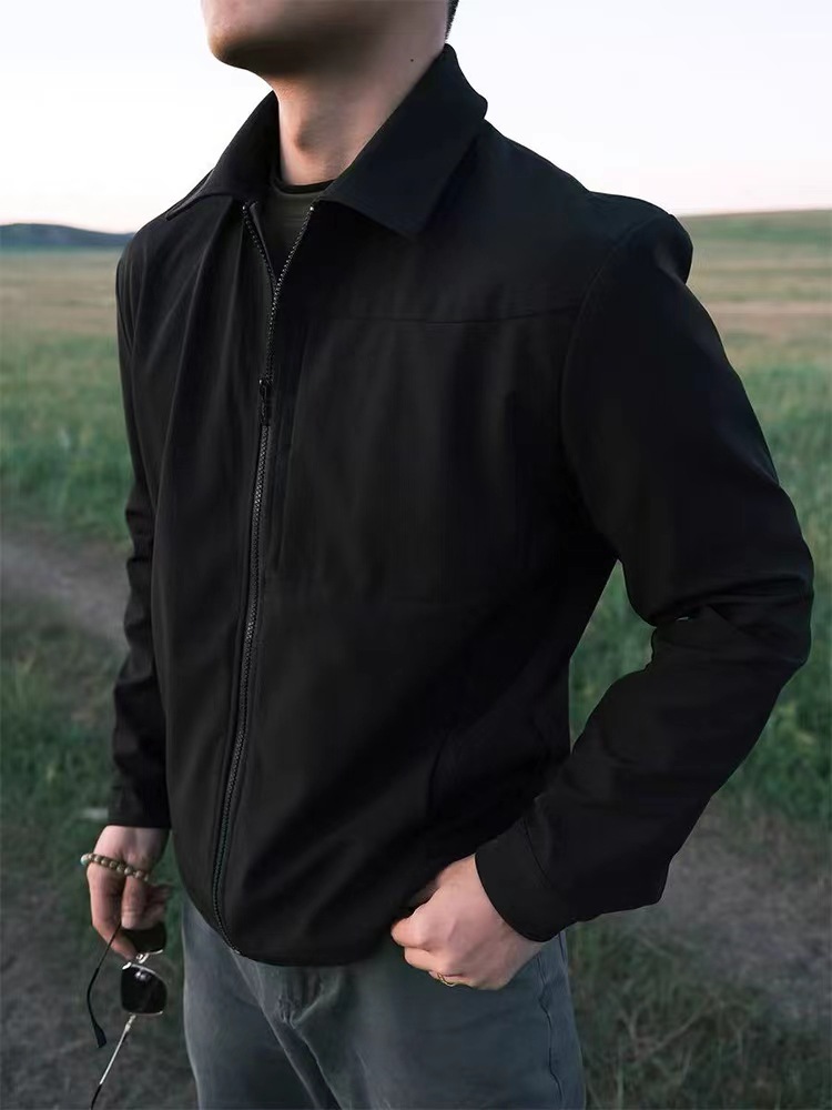 Chaqueta ejecutiva gris americana para hombres otoño limpio triple abrigo de asalto de alto nivel chaqueta de negocios casual