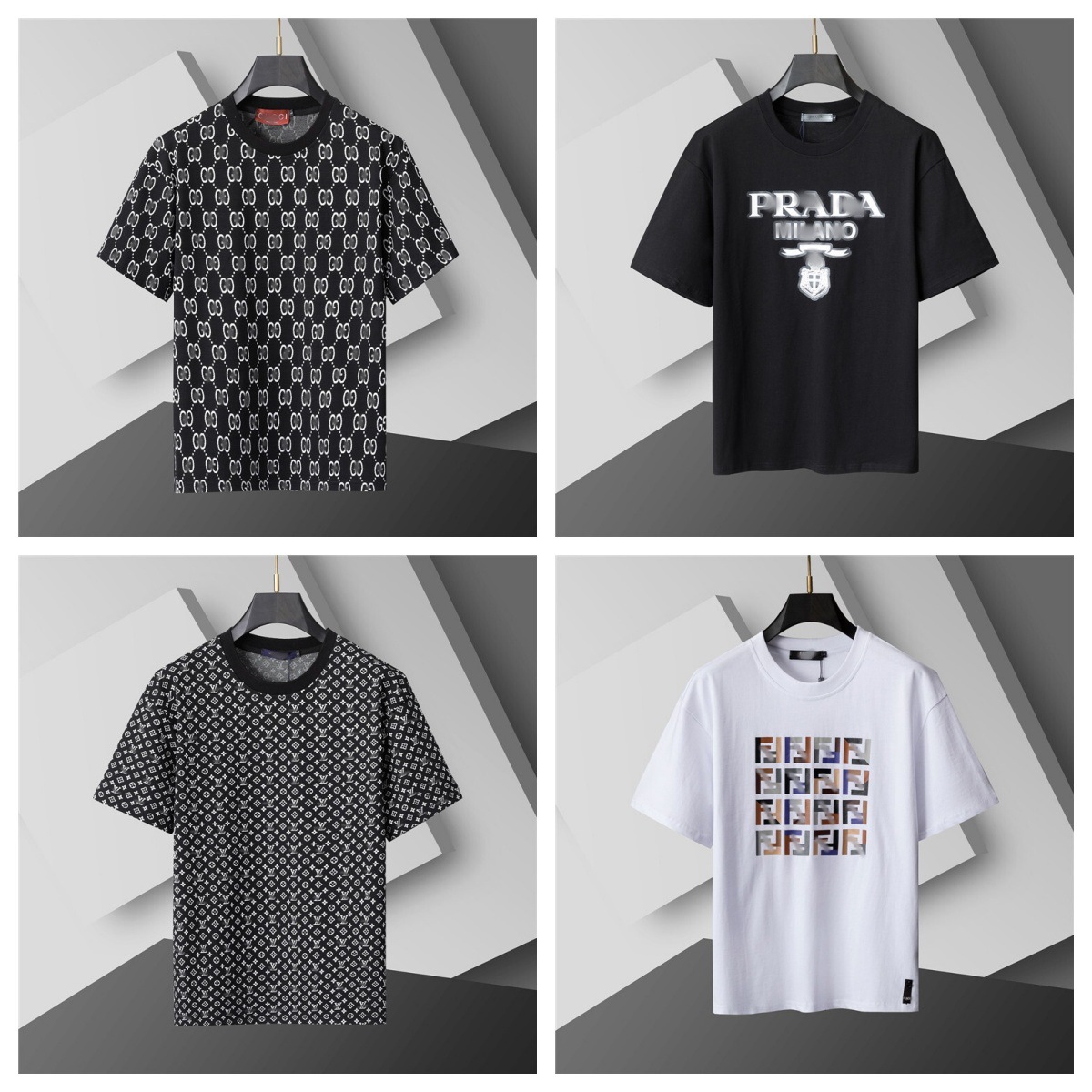 Cross-Border Ss Correct Version Casual Short-Sleeved Summer Classic Printed Letter Logo Half-Sleeved Men's and Women's Round Neck T-Shirt