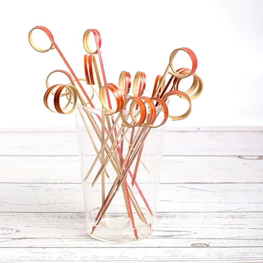 Поставка одноразового кольца палочка цветочный узел палочка ножницы палка цветочный узел стринг Искусство Цветок палочка коктейль фруктовое БЛЮДО ПАЛОЧКА