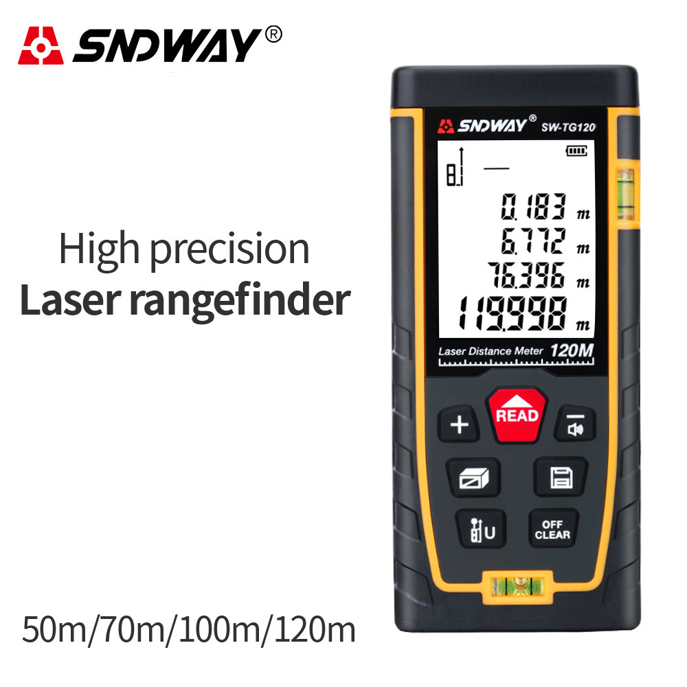 SNDWAY深达威激光测距仪50m 120m电子尺红外线测距仪激光尺英文