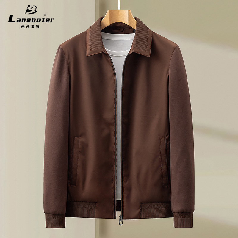 Leishibert Old Money Style Spring and Autumn New High-Quality Nylon Anti-Wrinkle Commuter Jacket Men's Trendy Casual Jacket