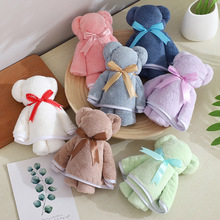 小熊款吸水毛巾礼品单条双条伴手礼婚庆寿宴回礼礼盒logo精致