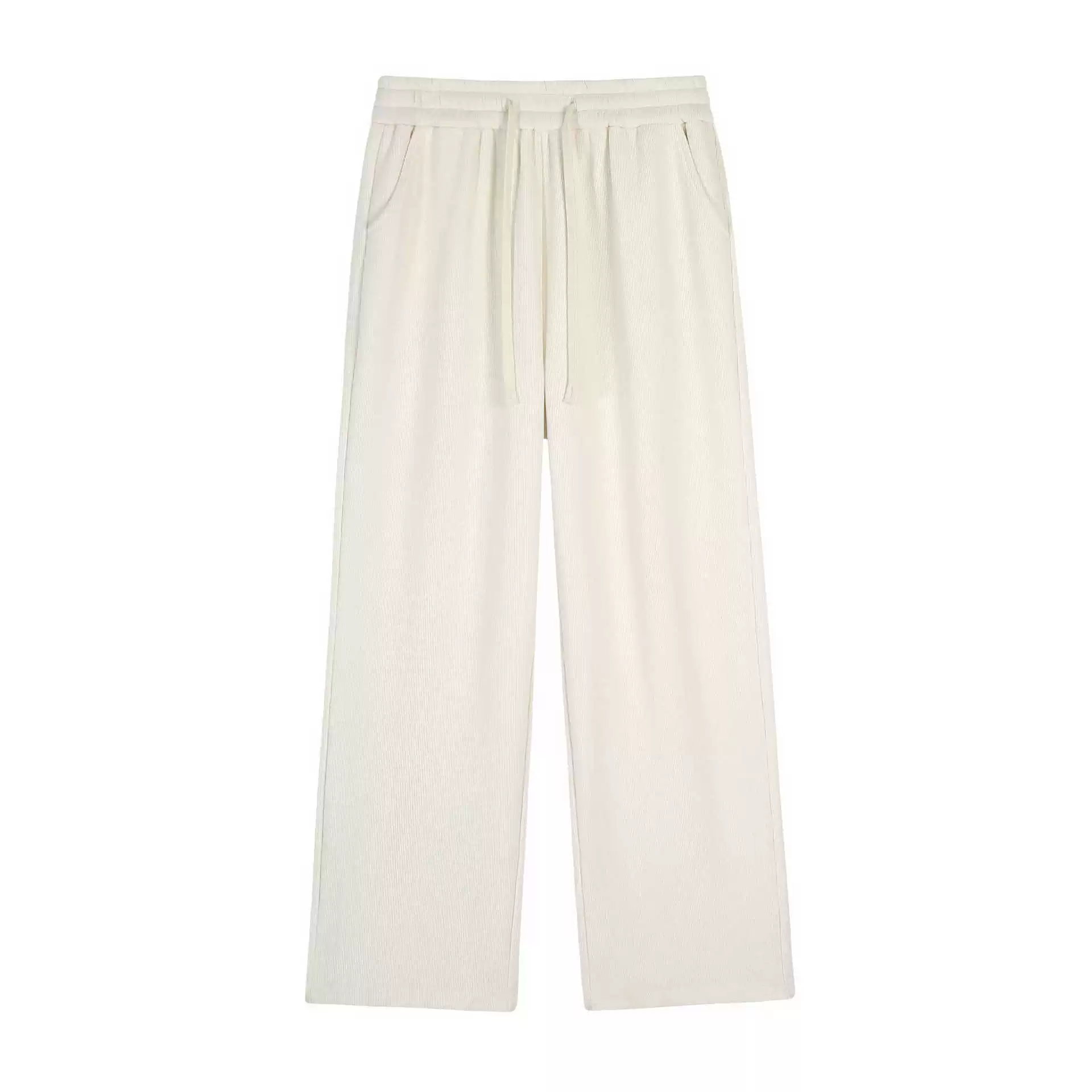 Spring warm trousers, plus size, high waist, loose straight fit