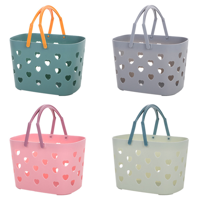 Canasta de baño portátil cesta de baño de estudiante cesta de almacenamiento de artículos de tocador canasta de baño de dormitorio grande en stock puesto al por mayor