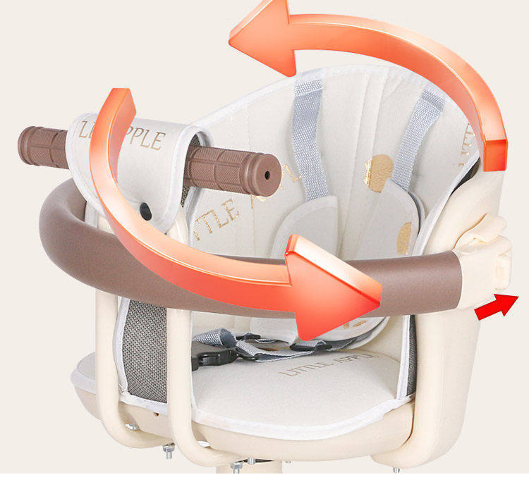 Universal electric vehicle baby safety seat with fixed straps for infants and toddlers, front-mounted child seat