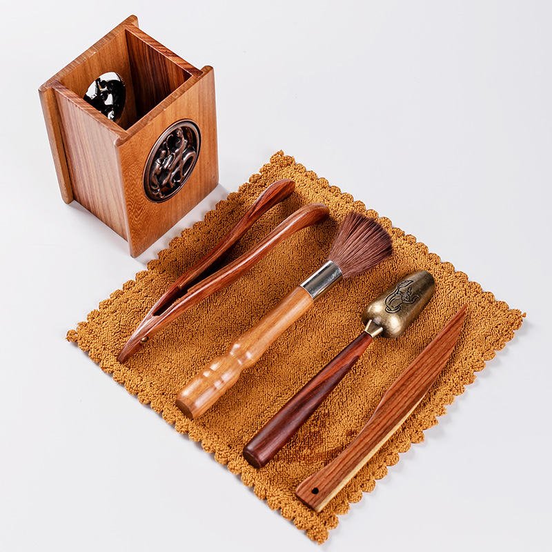 Juego de té transfronterizo fábrica ceremonia del té seis señores traje entero Ébano sándalo rojo madera maciza original ceremonia del té de bambú serie Yilin Fanyin