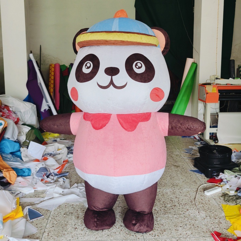 充气卡通公仔毛绒熊猫行走气模户外集市打卡艺术装置商场活动