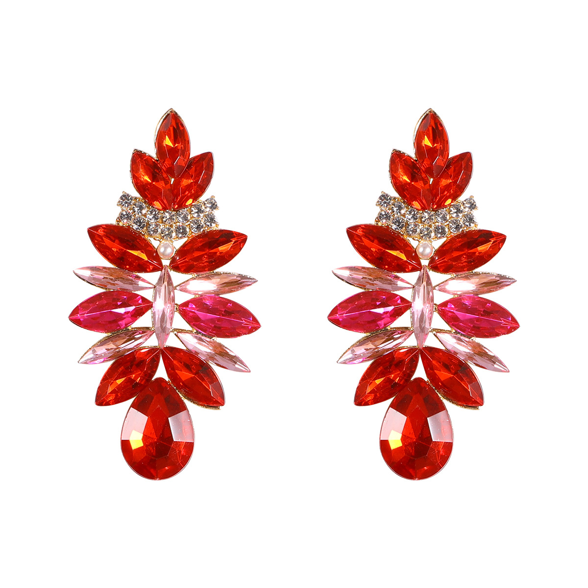 15g Weight Artificial Gemstones Inlay Material Drop Earrings Classification 1 Pair Quantity Daily Occasion Alloy Material Water Droplets Pattern Women'S Gender Rhinestone Design Retro Style Retro Water Droplets Alloy Rhinestone Artificial Gemstones Drop Earrings 1 Pair 3