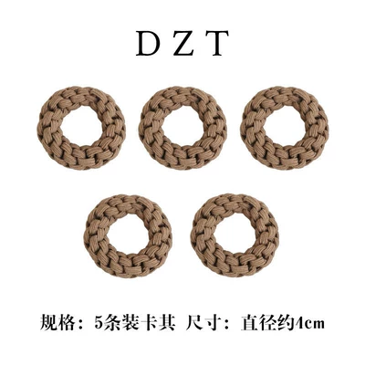 High Ponytail Hair Tie for Saç üçün rezinlər - khaki-five-pack