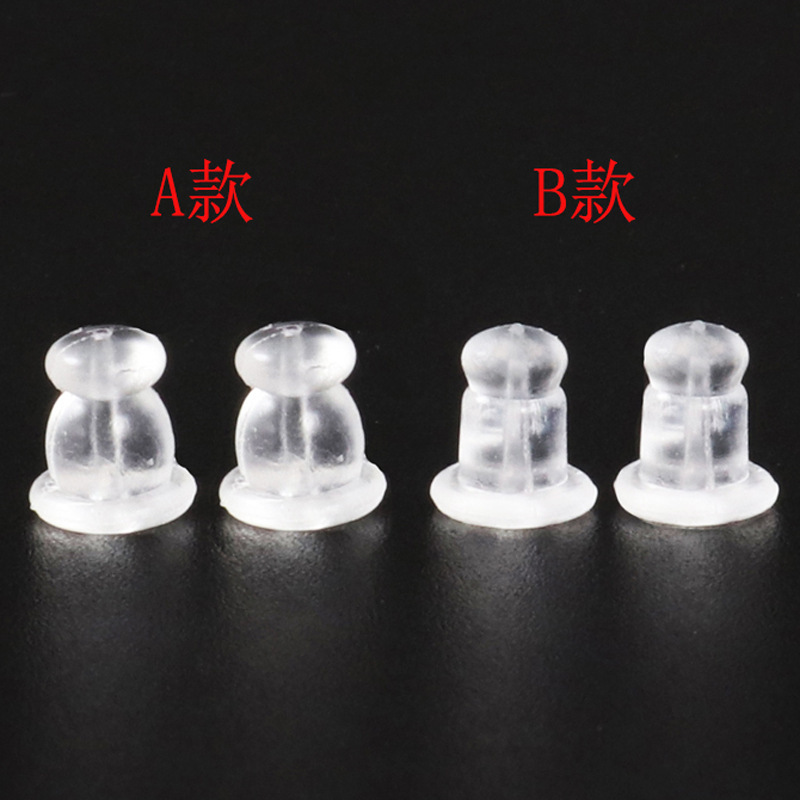 American transparent bullet ear plug diy earrings accessories high-end ear back buckle silicone ear cap ear studs back plug wholesale