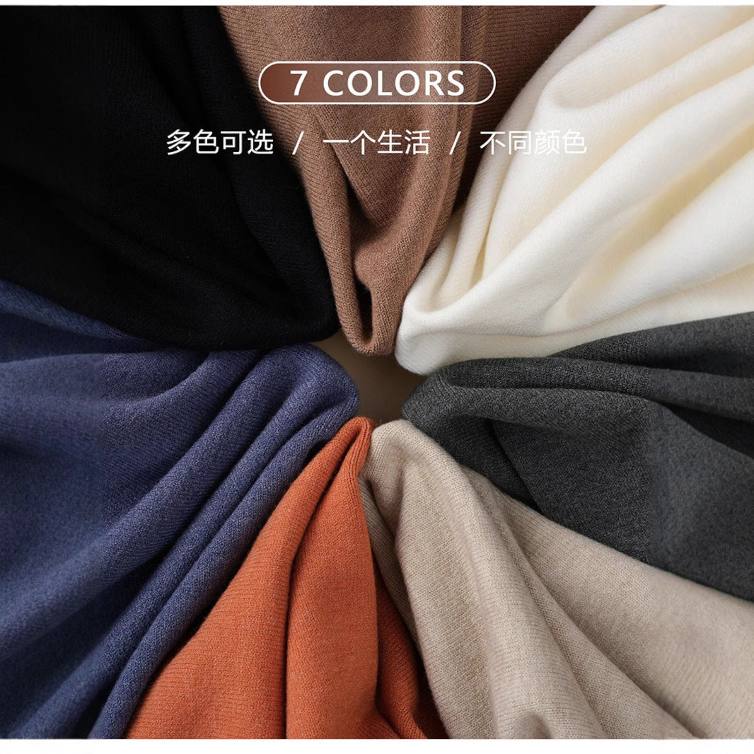 Otoño y invierno de los hombres 2025 transfronterizos amazon viejos camisetas cálidas lujosas con medio suéter de color sólido camisa de base