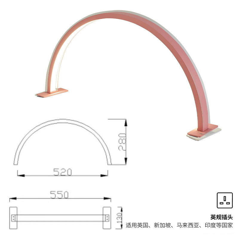 Nuevo medio mes de manicura lámpara LED protector de ojos manicura pestañas bordado lámpara de brillo de salón de belleza especial lámpara de horneado lámpara transfronteriza