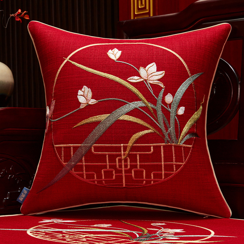 란윤우아한 중국 레드 [도리스 린넨 코트]