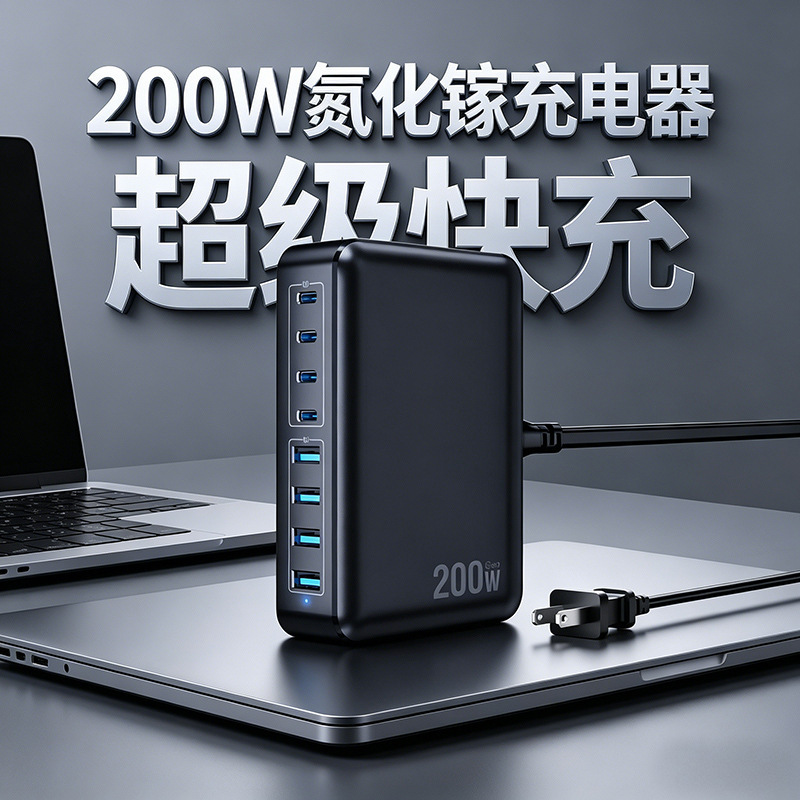 Carefully Selected 200W Gallium Nitride Charger 20V5A High-Power Universal Desktop Charging Station for Mobile Phones, Tablets, and Laptops Carefully Selected 200W Gallium Nitride Charger 20V5A High-Power Universal Desktop Charging Station for Mobile Phones, Tablets, and Laptops