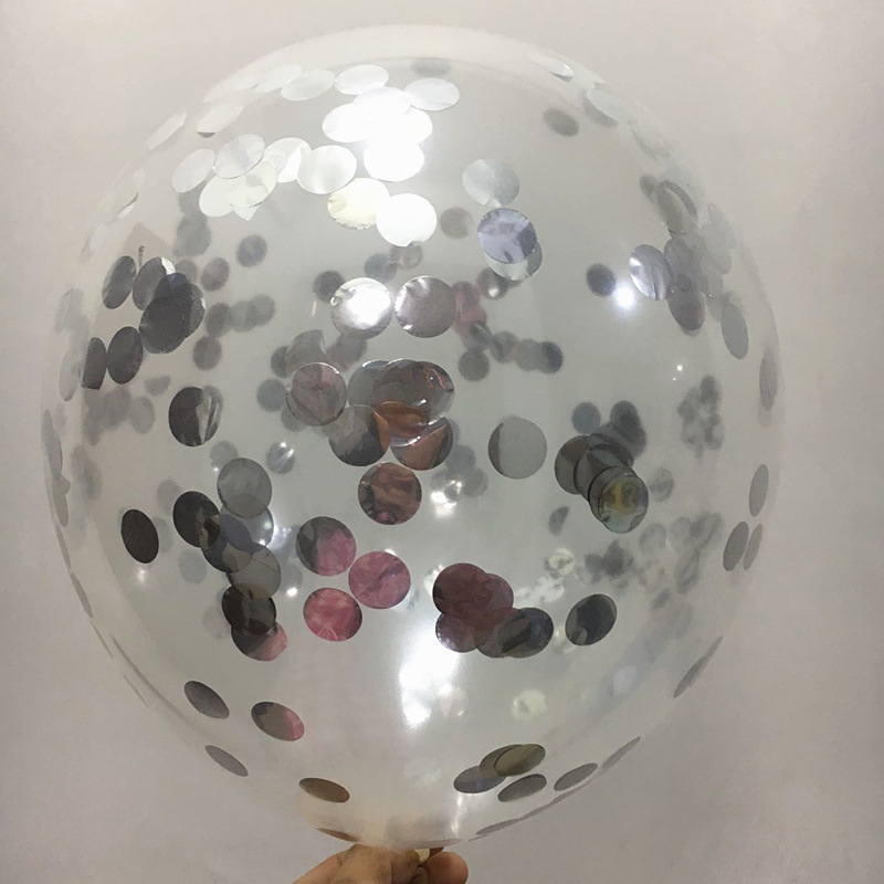 Globo Transparente de Lentejuelas de 12 Pulgadas de Látex para Día del Niño y Cumpleaños