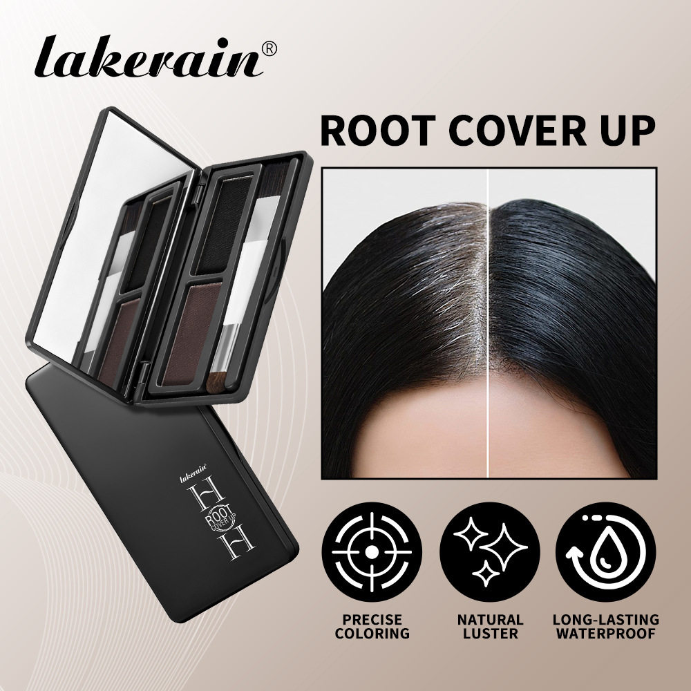 Polvo Retocador de Raíces de Cabello Impermeable Portátil con Cepillo