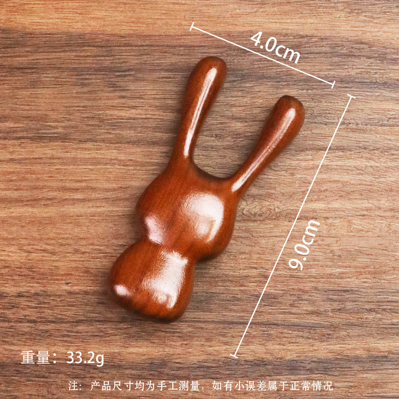 小さなカエルマッサージコーム、経絡コーム、鼻と目の浚渫漫画彫刻木製コーム、ヘアセラピー多機能サンダルウッドコーム|undefined