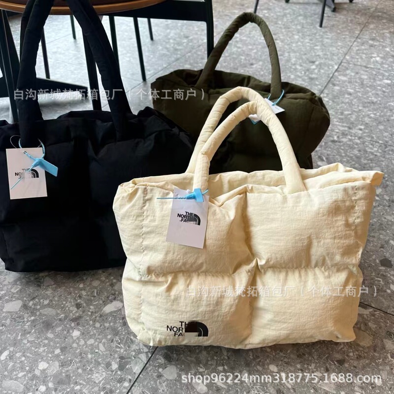 One-Shoulder down Cotton Jacket Bag Women's Bag Autumn and Winter New Style College Student Tote Bag Commuting Large Capacity Cloud Bag Crossbody