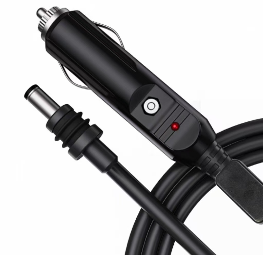 Cross-Border Popular Model Suitable for Mi Fans Ni Power Cord Car Cigarette Lighter Car Dc Charging Cable Three-In-One Charging Cable