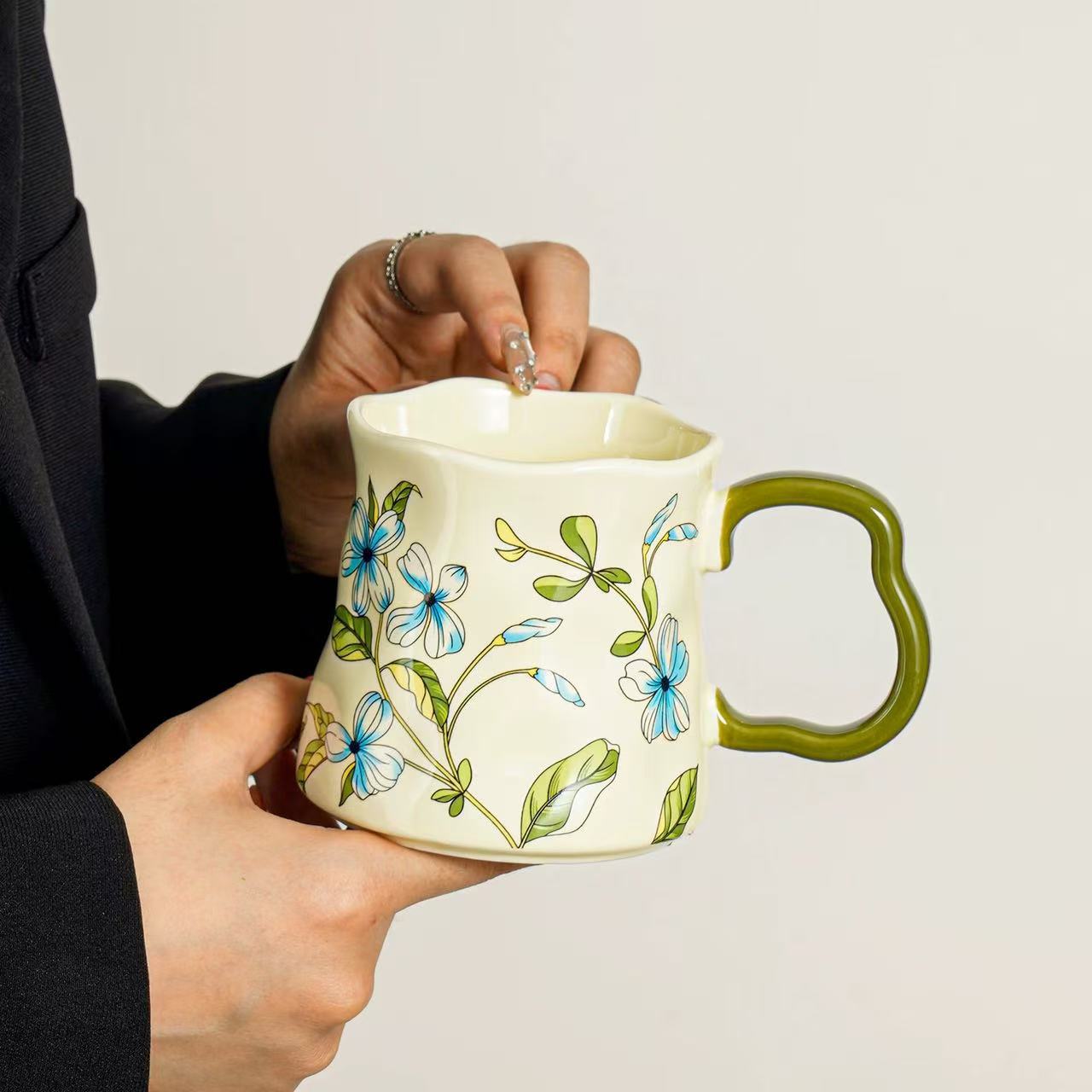 Taza de alta calidad de marca de cerámica medieval taza de diseño de gran capacidad taza de agua taza de café de oficina de mujer taza de té