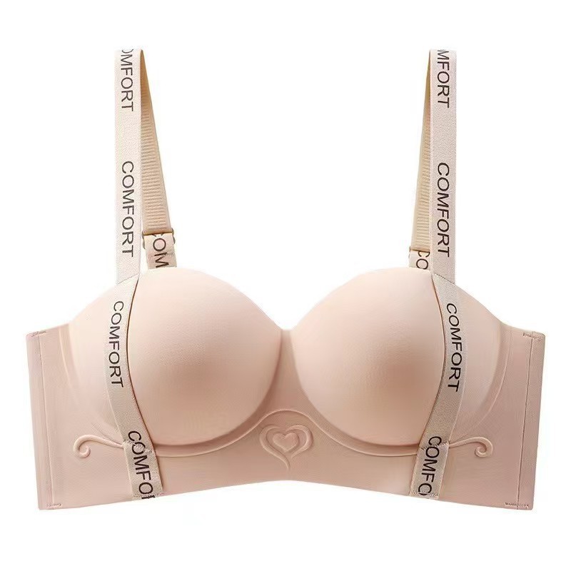 Ropa interior sin marcas, pecho pequeño, plástico anti-deslizante, sin anillo de acero ajustable, bra de mujer con cinturón inglés image 5