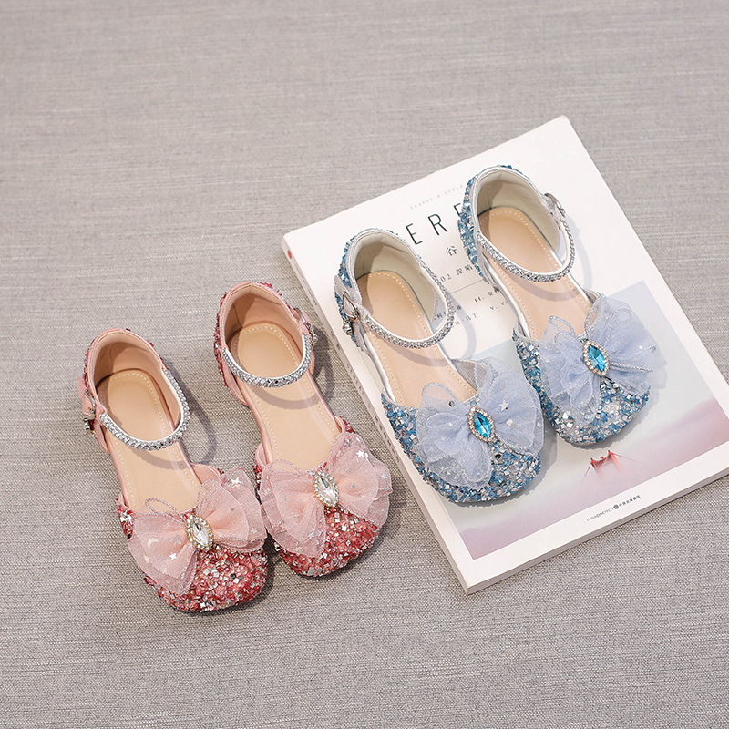 Princess Sandals 2026 Summer New Model Baby Elsa Girls' Fashionable Soft Sole Non-Slip Crystal Shoes for Children
