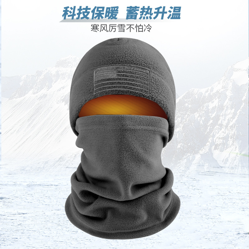 Fleece sombrero bandera americana invierno a prueba de viento caliente máscara esquí al aire libre Riding collar sombrerería estrella rayas orejeras