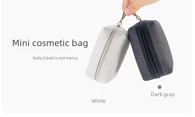 Cross-border Dopamine PU Leather Makeup Storage Octagonal Small Square Bag Simple Solid Color Gift Cosmetic Bag