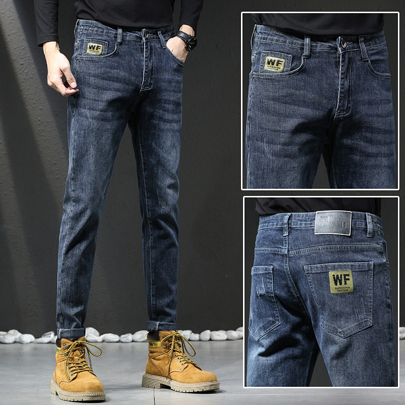 Pantalones vaqueros al por mayor transfronterizos pantalones ajustados hombres marca de moda impresión tridimensional pantalones de hombre Pantalones casuales elásticos suaves hombres