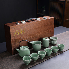 哥窯茶器セットの工夫茶高級ギフトボックスのお土産卸売り陶磁器ティーポットのティーカップの工夫家庭用セット