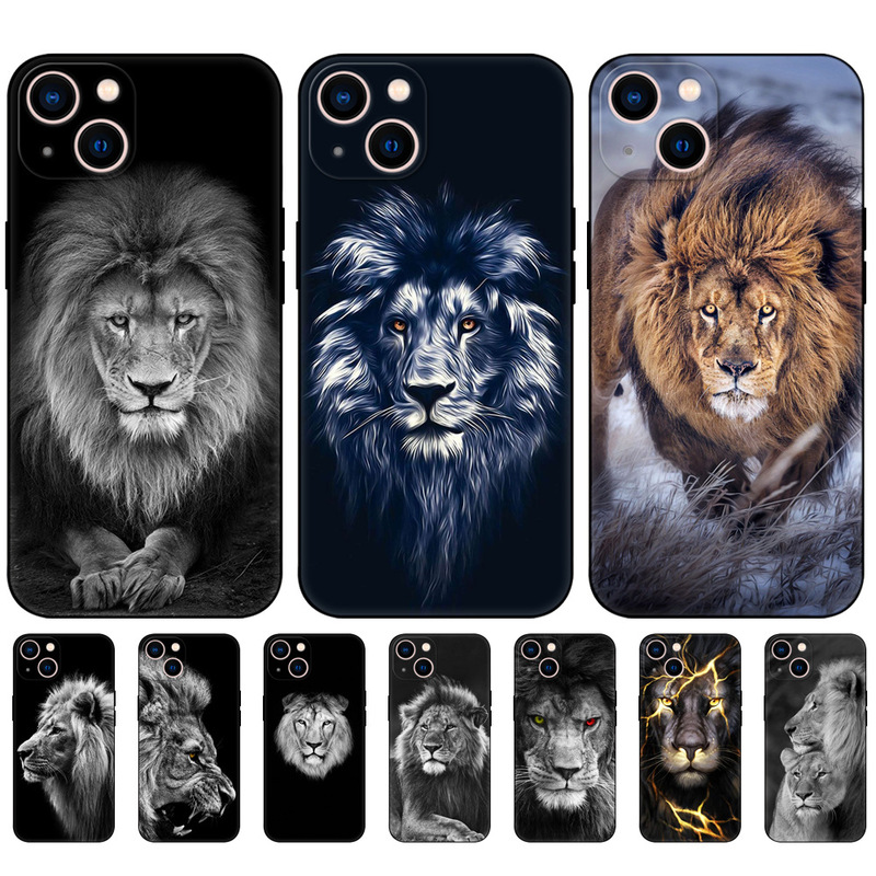 lion animal phone case cover for iPhone16 1514 13 12 pro MAX MINI