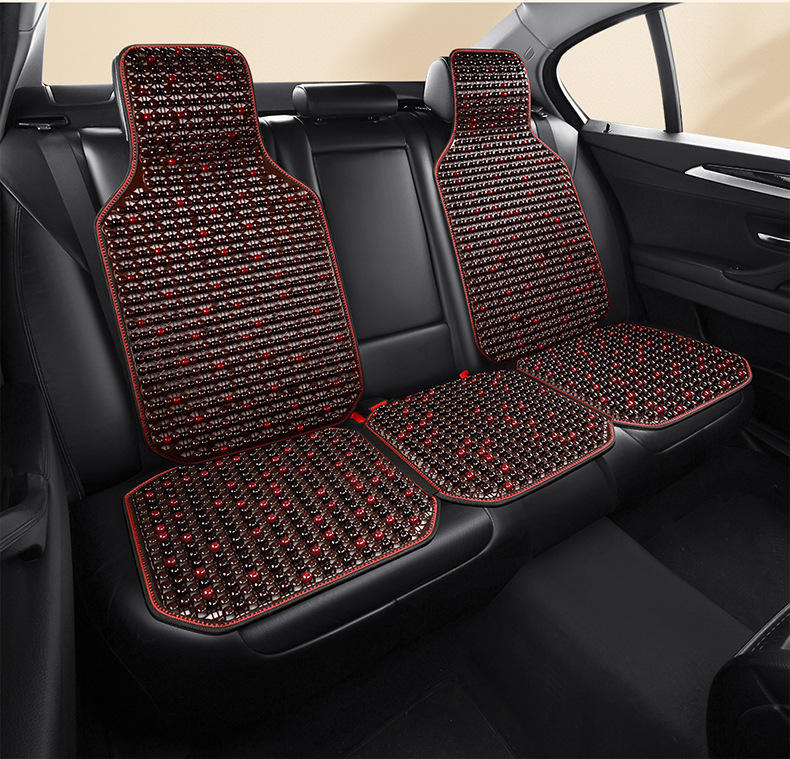 Car Seat Cushion Summer Ventilated and Breathable Cool Mat Single Wooden Bead Seat Cushion Non-slip Massage Pushion for First and First Officer Seat Cushion
