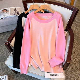 Plus size/300 women's clothing fat M chest circumference 150/160 loose pullover thickened sweater knitted 350 8375