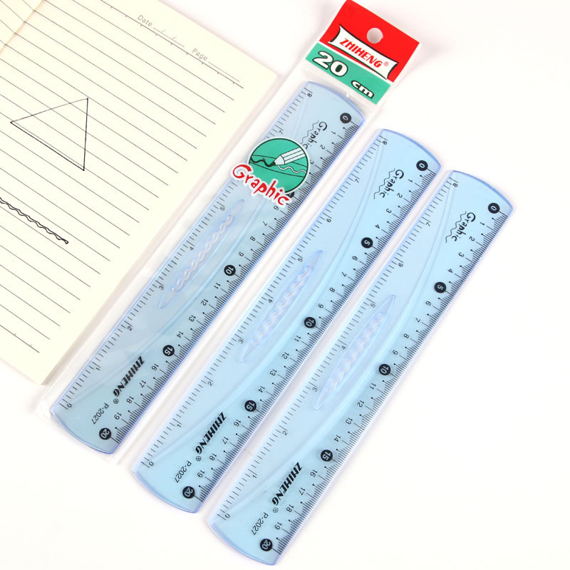 Factory direct sales 20cm ruler for student learning 20CM ruler with wavy ruler 30CM ruler