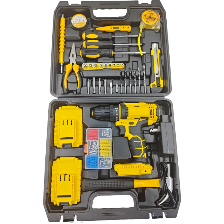 Fábrica de suministro directo de 21v de litio de alta potencia 95 piezas de conjunto de accesorios completos de doble velocidad de taladro eléctrico de impacto