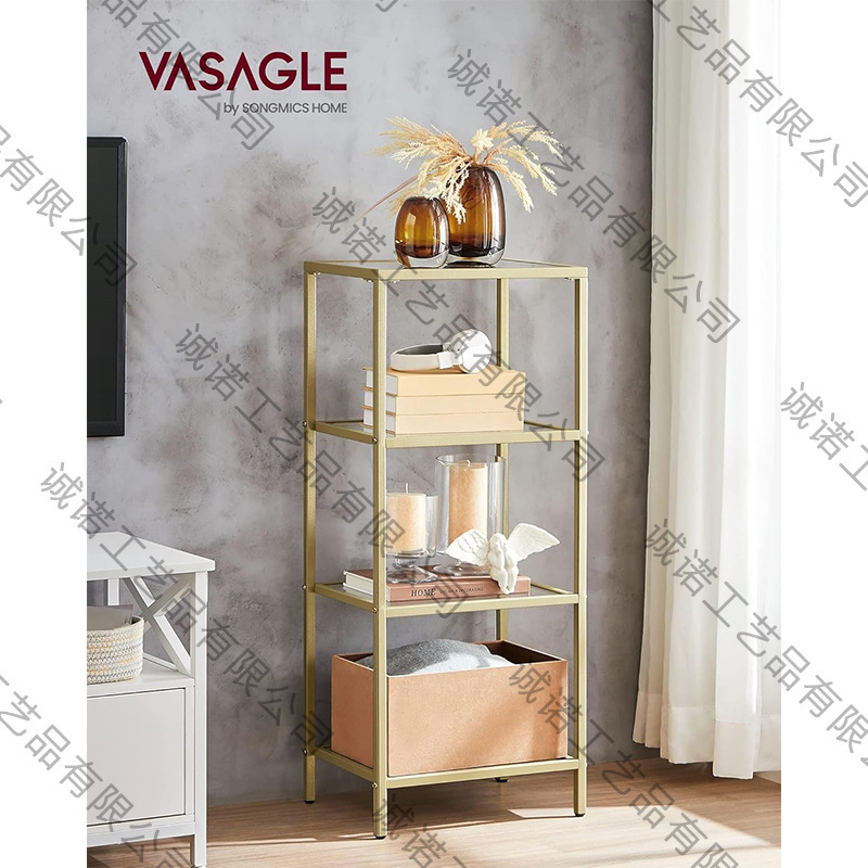 Scandinavian Bookcase 4 Tier Bookshelf, Ultra Slim Shelving Unit for Bedroom, Bathroom, Home Office