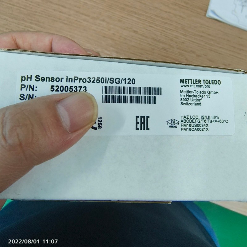 梅特勒PH电极Inpro3250i/SG/120 52005373 51343101全新议价