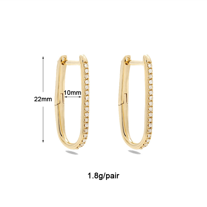 Copper Material 1 Pair Elegant Geometric Solid Color Copper Hoop Earrings