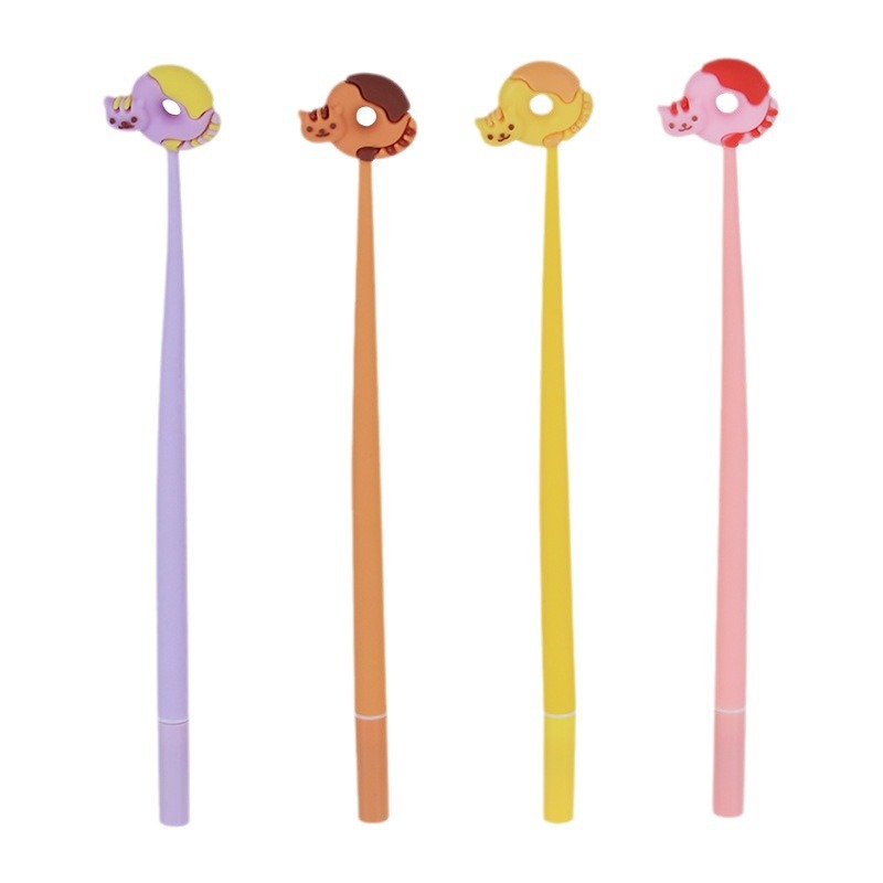 Estudiantes de dibujos animados bolígrafo neutro de silicona creativo de alto valor facial 0.5 aguja agitando música bolígrafo de firma examen de escritura bolígrafo