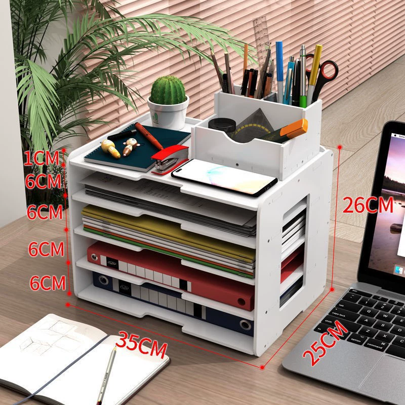 Desktop Multi-Layer Storage Rack, Compact Elevated Cosmetic & Stationery Organizer, 30×16×40 cm