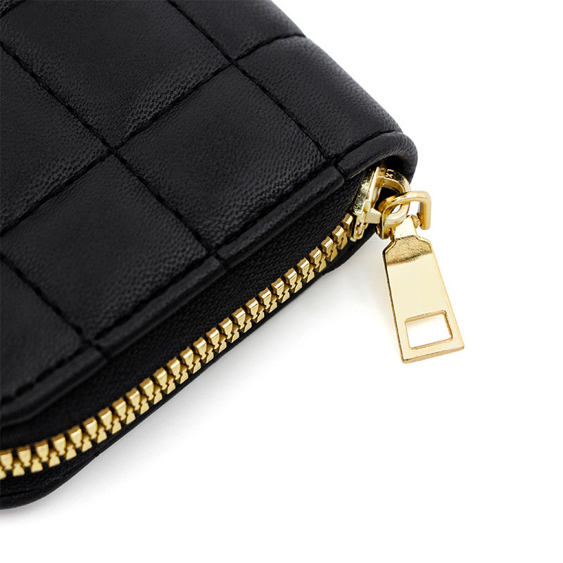 Nuevo titular de la tarjeta de las mujeres estilo simple Plaid órgano titular de la tarjeta de gran capacidad Multi-titular de la tarjeta de la cremallera bolsa de embrague