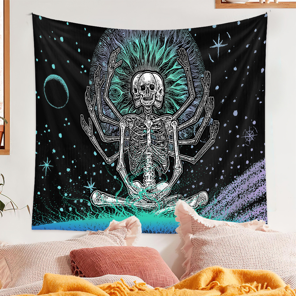 Tapestry Bohemian Tapestry Decorative Cloth Background Cloth Hanging Skull Tapestry Custom Tapestry display picture 7