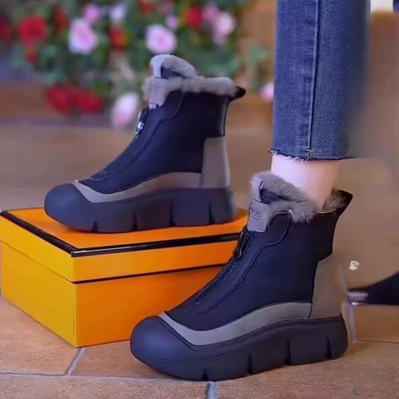 Martens, флисовые теплые зимние ботинки на платформе для отдыха, низкие сапоги