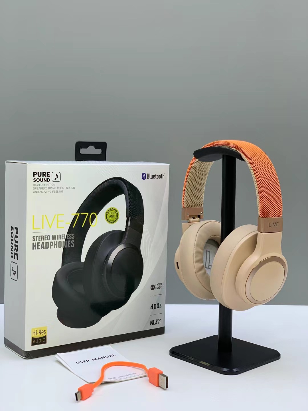 Nuevos productos de comercio electrónico LIVE770 auriculares ANC activamente redujo el ruido auriculares de juego auriculares Bluetooth auriculares al por mayor