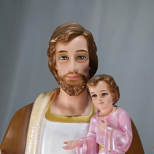 200cm San José Ornamentos Mirando Estatuas de vidrio FRP Decoración de la iglesia