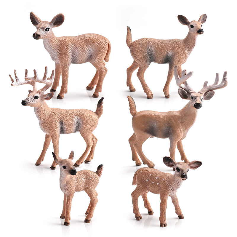 Transfronterizo amazonas niños simulación bosque animal cola blanca ciervo estático navidad ciervos decoración modelo juguete