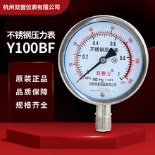 不銹鋼壓力表Y100BF氨用/高溫/蒸汽表耐震Y60BF杭州雙普/上海銀普