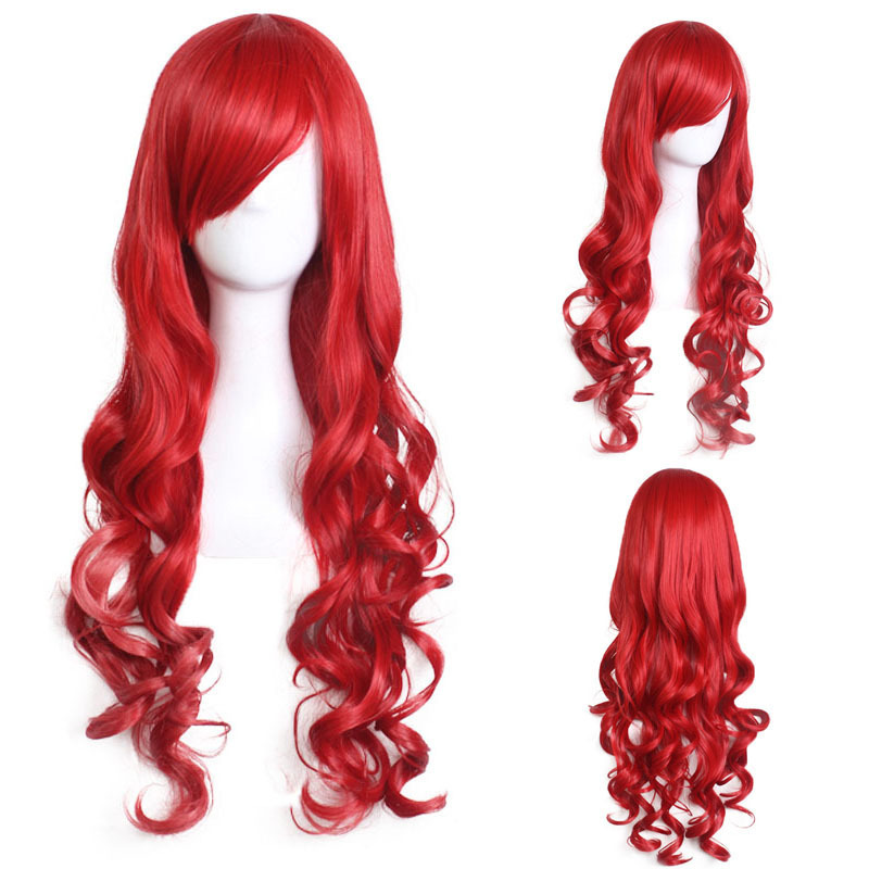 Amazon New Wig European and American Halloween Cosplay Cosplay Colorfulful Spiral Curly Long Curly Hair Headgear
