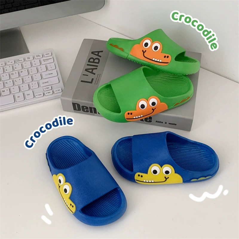 Новый мультяшный маленький крокодил детские тапочки летняя девочка мальчик ребенок нескользящий интерьер мультфильм мягкий дом