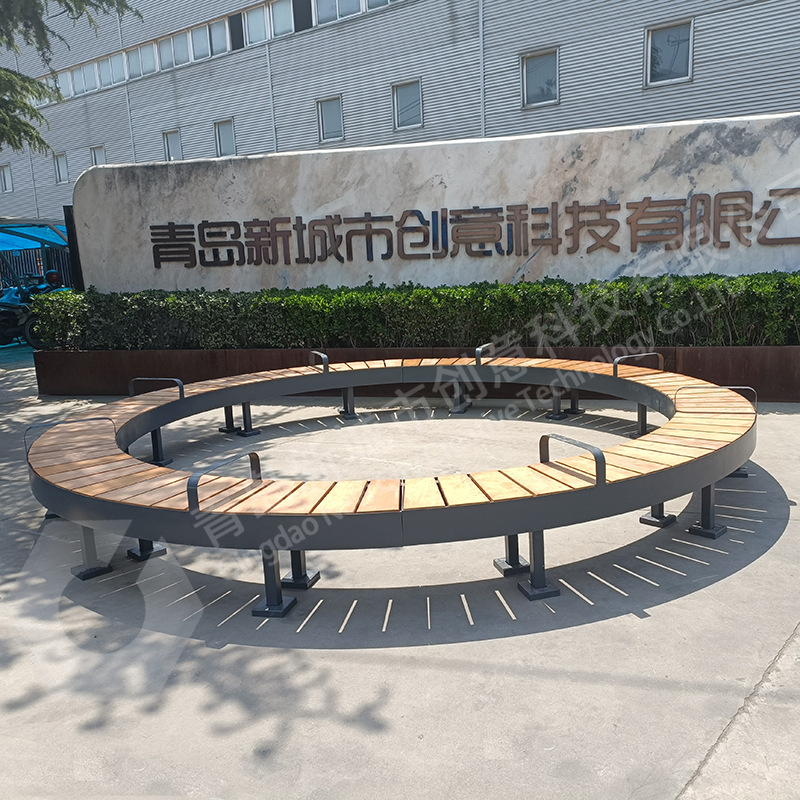 公园户外围树椅防腐木围树凳创意圆形商场小区学校景观庭院排椅